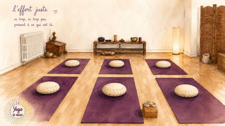 Illustration du studio Yoga is now à Villeurbanne avec les tapis installés pour la pratique